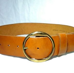 Very wide women's vintage genuine Leather Belt